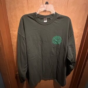 Gildan Dark Green Long Sleeve Tee 2XL Smoke Master